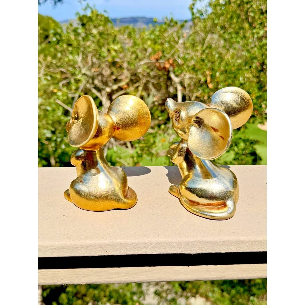 Anthony Freeman McFarlin Gold Leaf Mice Figurines MCM Japan Pair Vintage